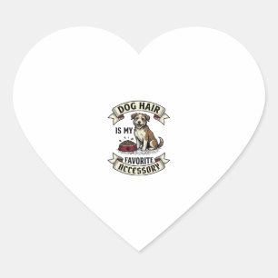 Sticker Cœur Chemise poils de chien Gravure vintage amateur de