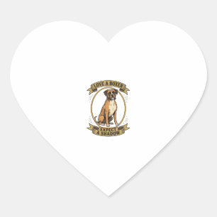 Sticker Cœur Chemise pour amateur de Boxer avec gravure vintage