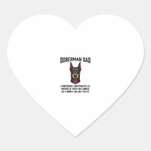 Sticker Cœur Chemise pour papa Doberman gravure vintage pour am