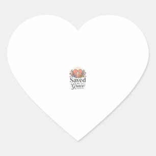 Sticker Cœur Chemise vectorielle chrétienne florale Sauvé par l