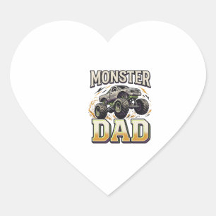 Sticker Cœur Chemise vectorielle vintage de camion monstre Papa