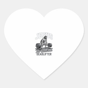 Sticker Cœur Chemise Vectorielle Vintage Jésus Ultimate Deadlif