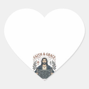 Sticker Cœur Chemise vintage graphique chrétienne Jésus point d