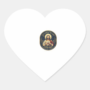 Sticker Cœur Chemise Vintage Jésus Retraite Chrétienne