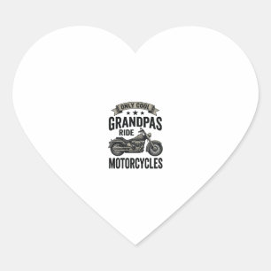 Sticker Cœur Chemises de grand-pères cool pilotent des motos Vi
