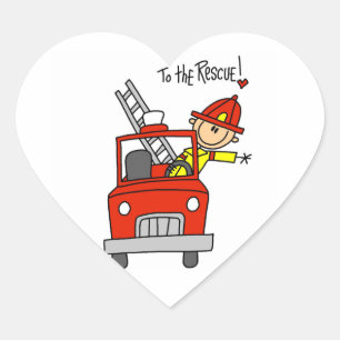 Sticker Cœur Chemises et Cadeaux de Pompiers à la Rescousse