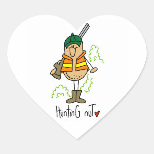 Sticker Cœur Chemises et cadeaux pour amateurs de chasse aux no