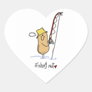 Sticker Cœur Chemises et Cadeaux pour les Fous de Pêche