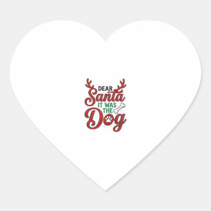 Sticker Cœur Cher Père Noël C'était Le Chien Noël Chemise Desig