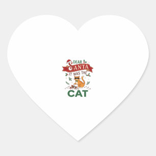 Sticker Cœur Cher Père Noël C'était Un Ornement De Noël Chat Or