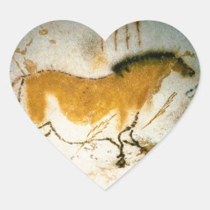 Sticker Cœur Cheval chinois, peintures rupestres de Lascaux