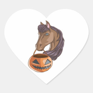 Sticker Cœur Cheval d'Halloween