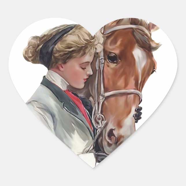 Sticker Cœur Cheval favori (Devant)