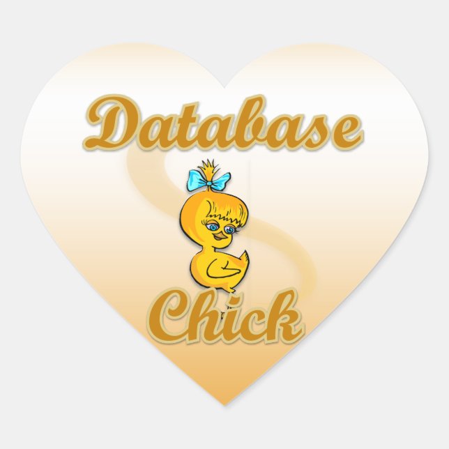 Sticker Cœur Chic de base de données (Devant)