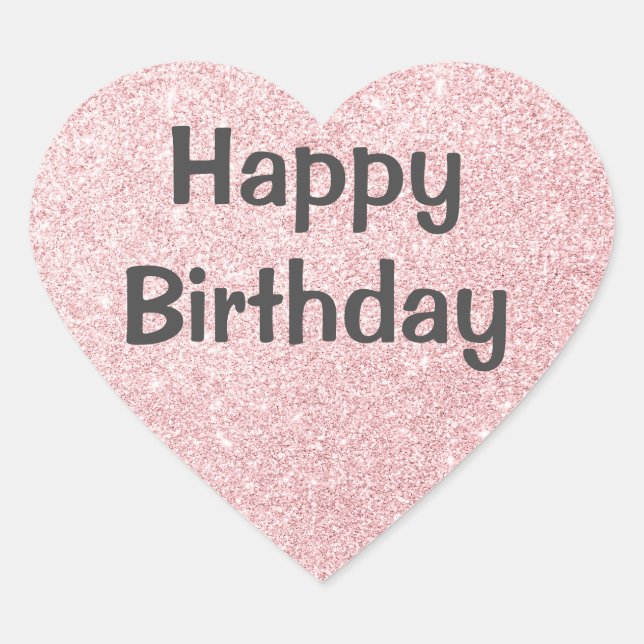 Sticker Cœur Chic et tendance Rose Parties scintillant or étinc (Devant)