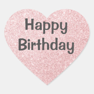 Sticker Cœur Chic et tendance Rose Parties scintillant or étinc