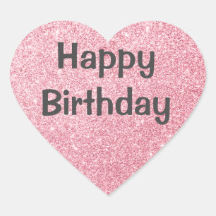 Sticker Cœur Chic et tendance Rose Parties scintillant or étinc