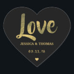 Sticker Cœur Chic Faux Gold Foil Custom Wedding Love Modèle<br><div class="desc">Célébrez dans le style avec ces stickers d'amour à l'effet de feuille d'or tendance.</div>