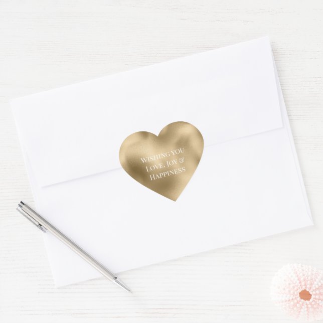 Sticker Cœur Chic Glam Or  (Enveloppe)