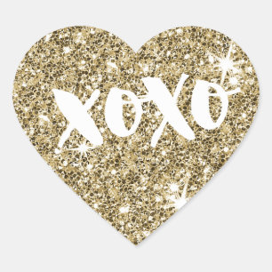 Sticker Cœur CHIC LOVE XOXO HEART parties scintillant en faux o