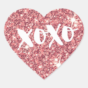 Sticker Cœur CHIC LOVE XOXO HEART parties scintillant moderne f