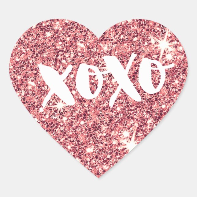 Sticker Cœur CHIC LOVE XOXO HEART parties scintillant moderne f (Devant)