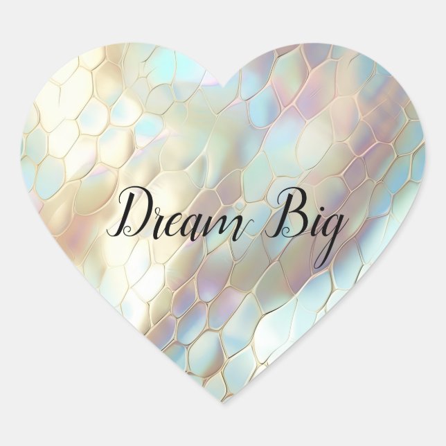 Sticker Cœur Chic Pearl Aqua Blue Abstrait (Devant)