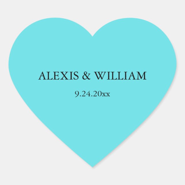 Sticker Cœur Chic Robins Mariage bleu oeuf (Devant)