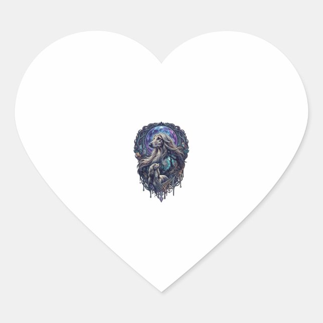 Sticker Cœur Chien Crystal Moon Forêt Enchantée_1 (Devant)