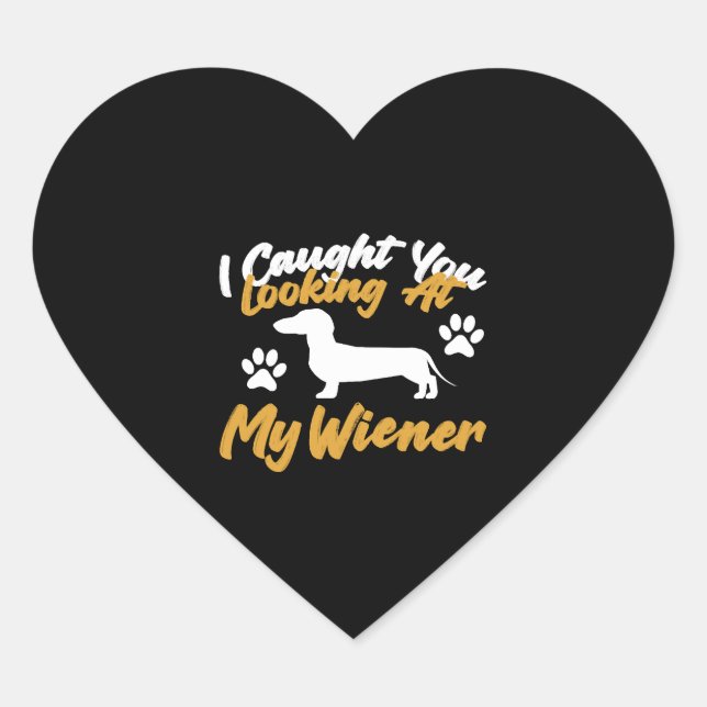 Sticker Cœur Chien Dachshund Wiener (Devant)