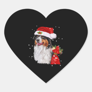 Sticker Cœur Chien de Berger Australien Noël