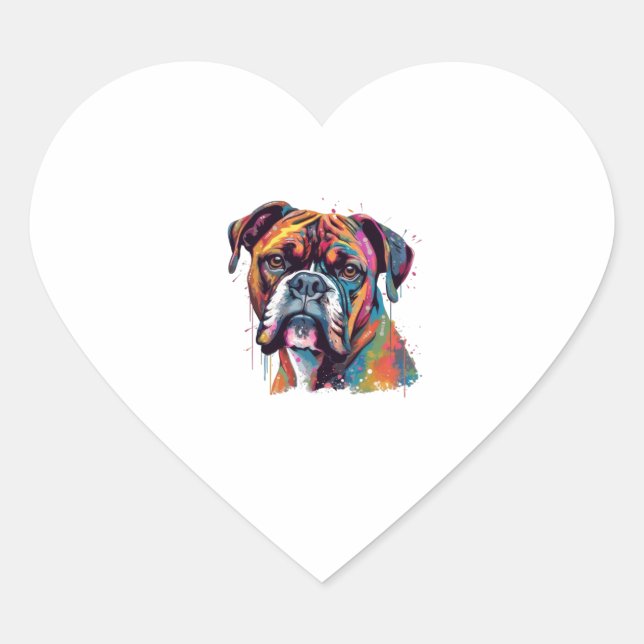 Sticker Cœur Chien de boîte 2 (Devant)
