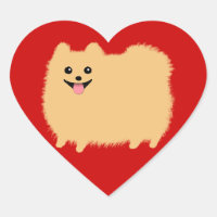 Chien de caricature - Super mignon Pommy en rouge