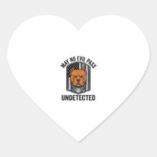 Sticker Cœur Chien de Garde Puisse Aucun Mal Passer Design Vect