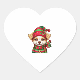 Sticker Cœur Chien de Noël 1