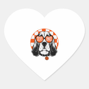 Sticker Cœur Chien de Tennessee Orange Blanc Rocky Top TN