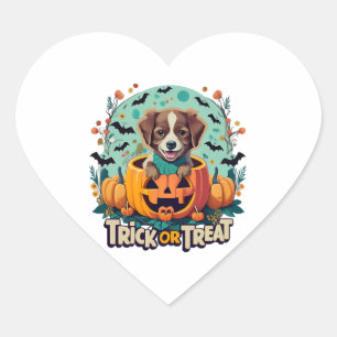 Sticker Cœur Chien d'Halloween 1