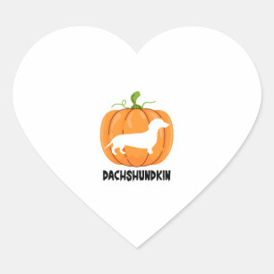 Sticker Cœur Chien d'Halloween Dachshund