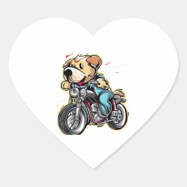 Sticker Cœur chien drôle (Devant)