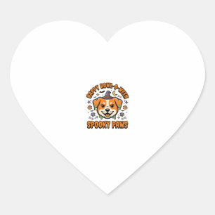 Sticker Cœur Chien Halloween Pattes Effrayantes