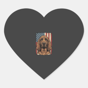 Sticker Cœur Chien Limier Patriotique Drapeau Américain Art_1