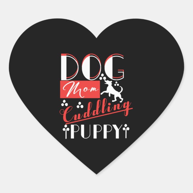 Sticker Cœur Chien Maman Cuddin Chien (Devant)