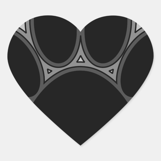 Sticker Cœur Chien Paw Avec Plan (Devant)
