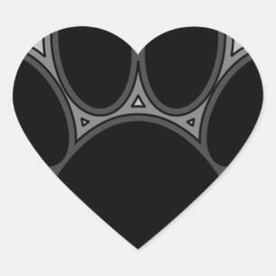 Sticker Cœur Chien Paw Avec Plan