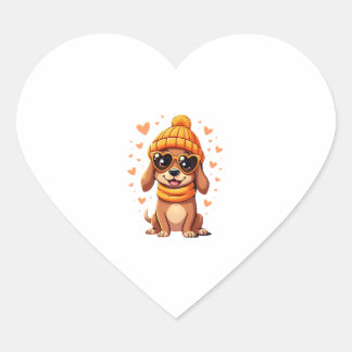 Sticker Cœur Chien Saucisse Coeur Doxie Fille Saint-Valentin Fe