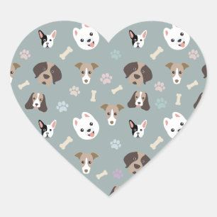 Sticker Cœur Chiens