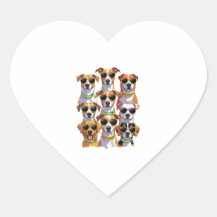 Sticker Cœur Chiens en lunettes de soleil Pattes hydratées