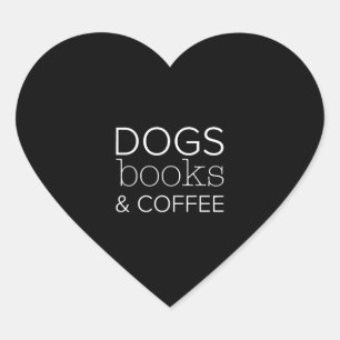 Sticker Cœur Chiens Livres Café Vêtement Chien Maman