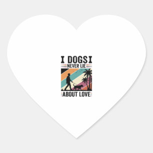 Sticker Cœur Chiens ne mentent jamais sur l'amour Vintage prome