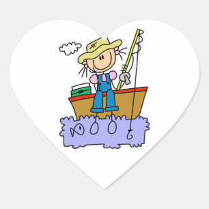 Sticker Cœur Chiffre de bâton Pêche fille
